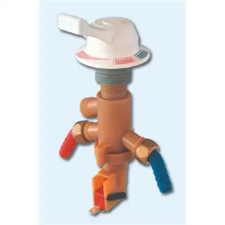 White single-lever under-table mixer control