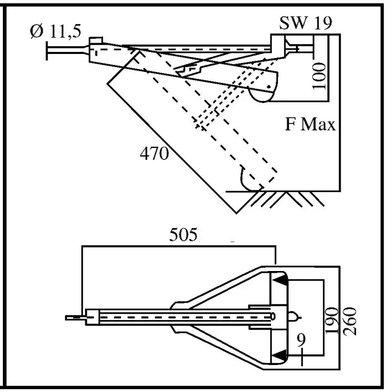 Ultraleichtes Chassis mit einziehbaren Beinen, 505 mm