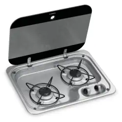 Cucina a gas Dometic 2 fuochi con coperchio in vetro hbg 2335