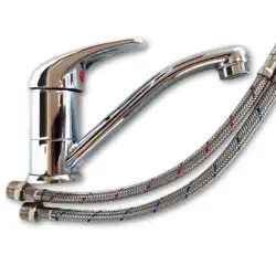 Chrome single-lever metal mixer tap 15 cm.