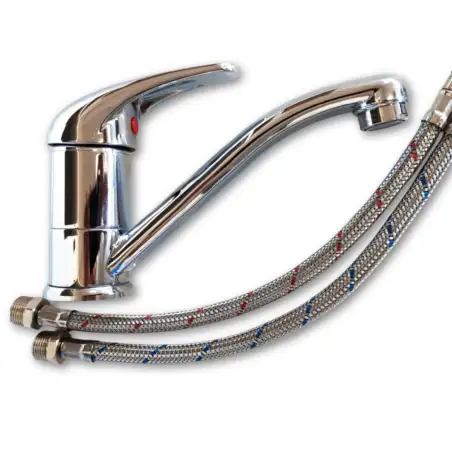 Miscelatore monocomando in metallo cromato 15 cm.