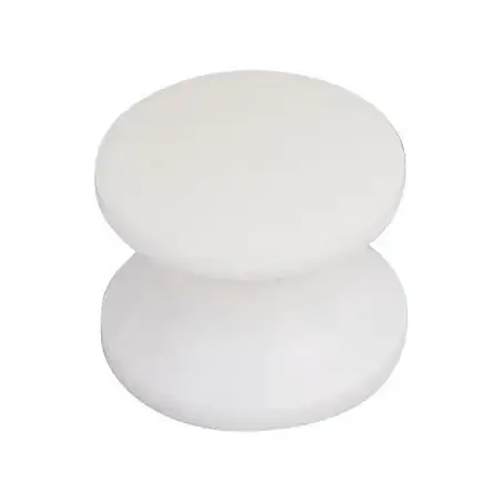 White threaded button