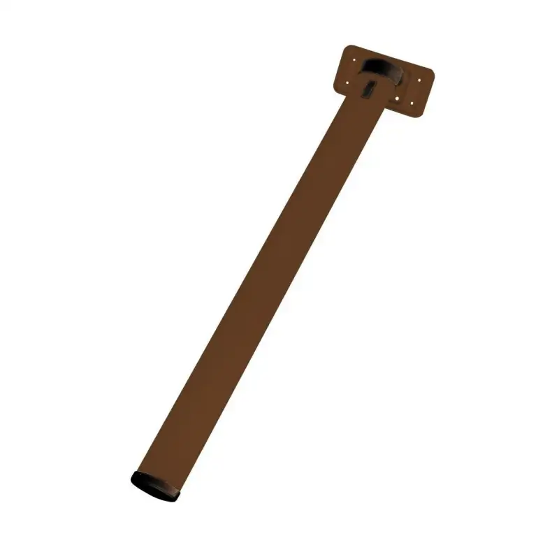 Pied de table en tube aluminium marron