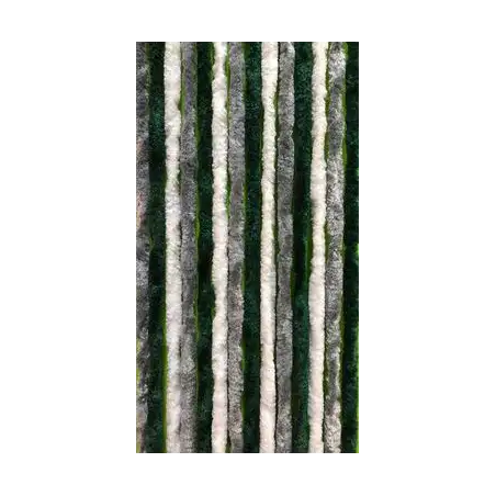 Cortina terciopelo 560 x 1850 verde-blanco-gris