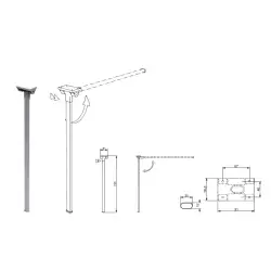 Graues einfaches Klappbein 720 mm