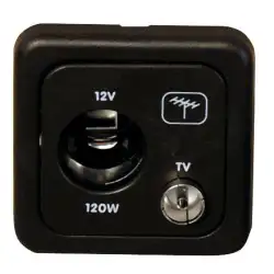 Enchufe 12v coche+antena gris