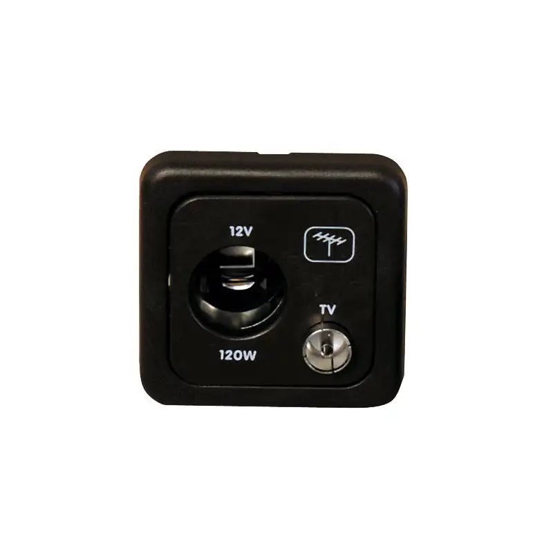 Enchufe 12v coche+antena gris