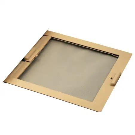 Frame with mosquito net and cream blind