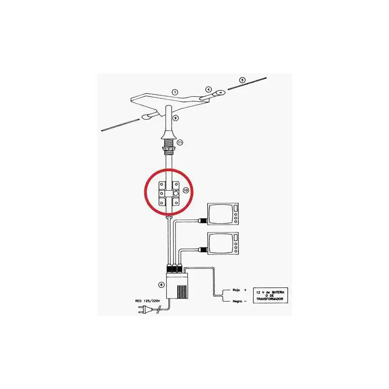 Fastening support mast