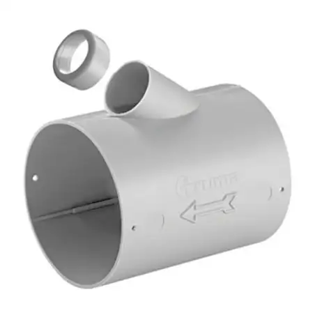 Union tubo Ø 65 mm con salida Ø 22 mm