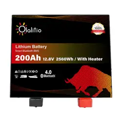 Bateria de lítio lifepo4 200ah com aquecedores