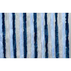 Cortina terciopelo 560 x 1850 tricolor azul-gris