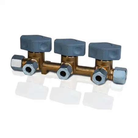 Block vk 3-10 dsv-ab3 1 inlet 10mm and 3 outlet 8mm