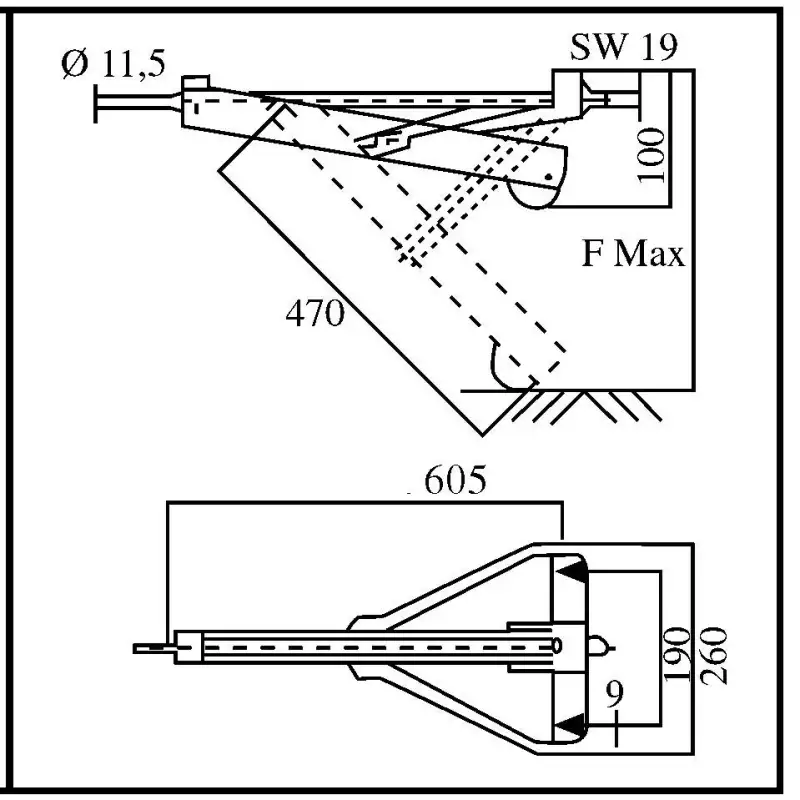 Chassi ultraleve com perna retrátil 605 mm