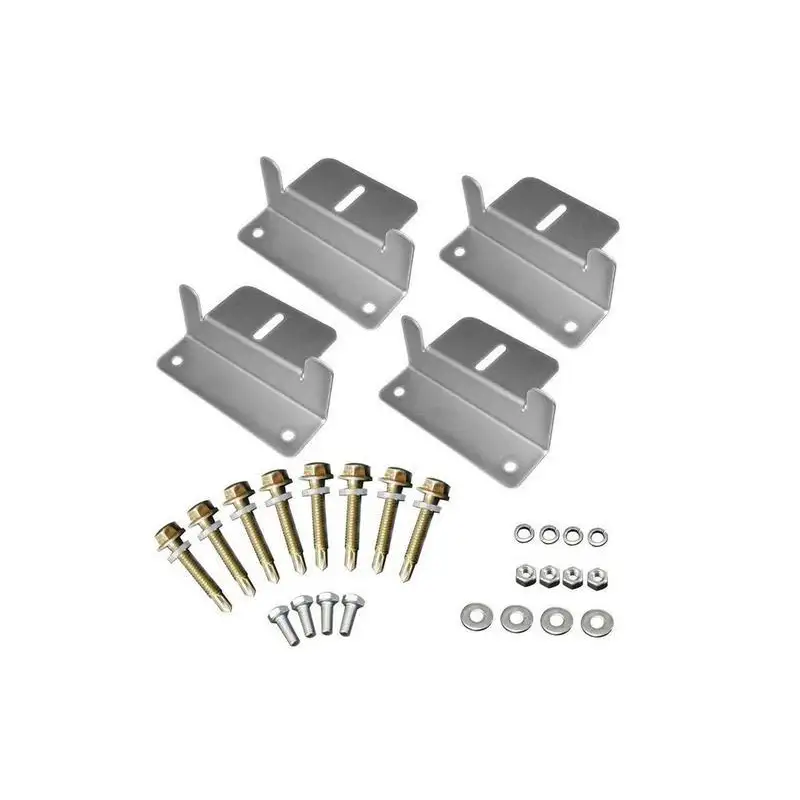 Four-piece aluminum solar panel mounting brackets