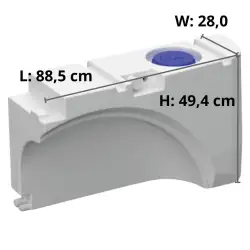 Deposito rueda izq. 65l para vw-t6/transit cust. - conectable a 161888