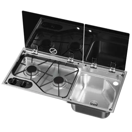 Combinacion dometic 2 fogones + seno derecha 700 x 170 x 350 c.tapa