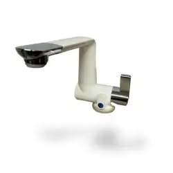 Grifo mezclador monomando arona blanco cromo