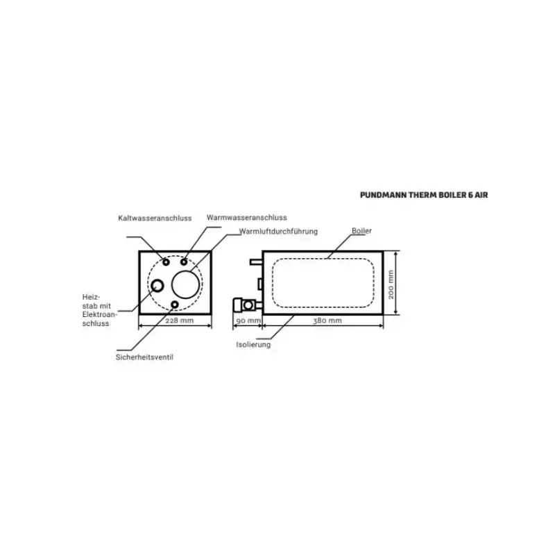 Boiler 6 l 12v/200w pundmann therm air