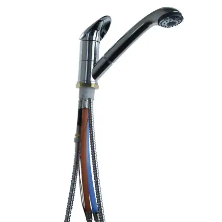 Grifo mezclador monomando cromado pelikan m. julia con ducha extraible