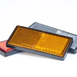 Reflectante rectangular 80 x 35 mm. ambar
