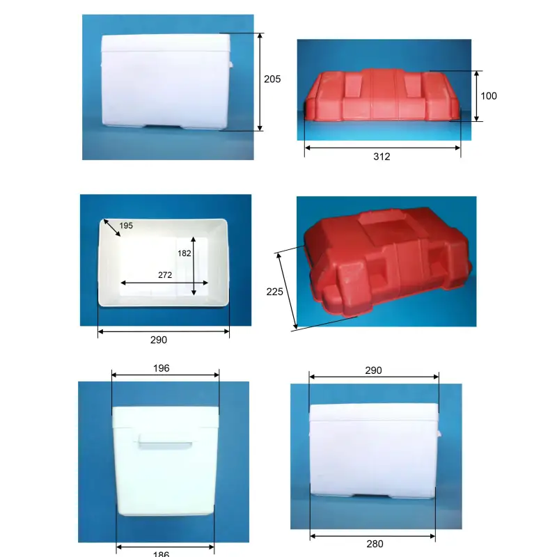 Battery holder box red 312x270x225 mm