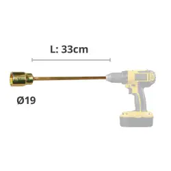 Accionamiento pata para taladro Ø19 33cm