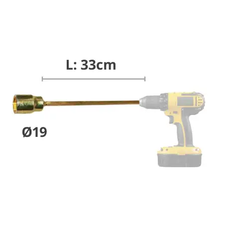 Drive leg for drill Ø19 33cm
