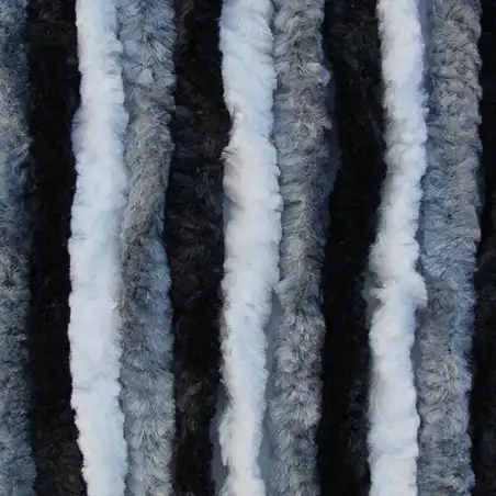 Rideau chenille 560x1850mm gris, noir et blanc