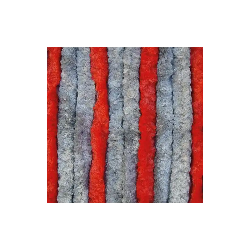 Velv. curtain 560 x 1850 grey-red