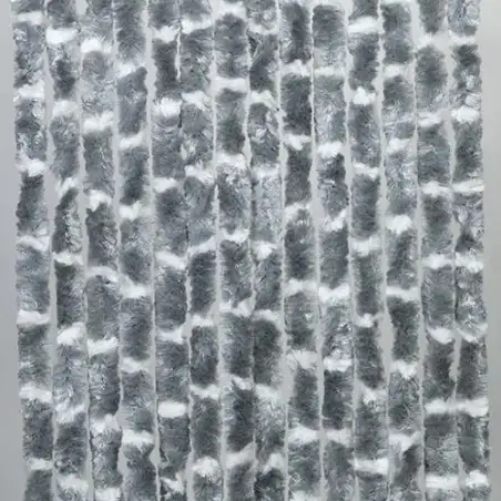 Velour-tÜrvorhang 560 x 1850 grau-weiß mix