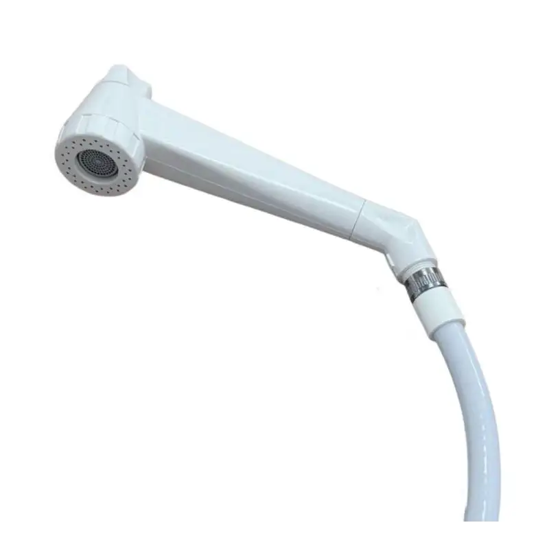 White pb shower set with support and hose