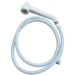 Conjunto de chuveiro pb branco com suporte e mangueira