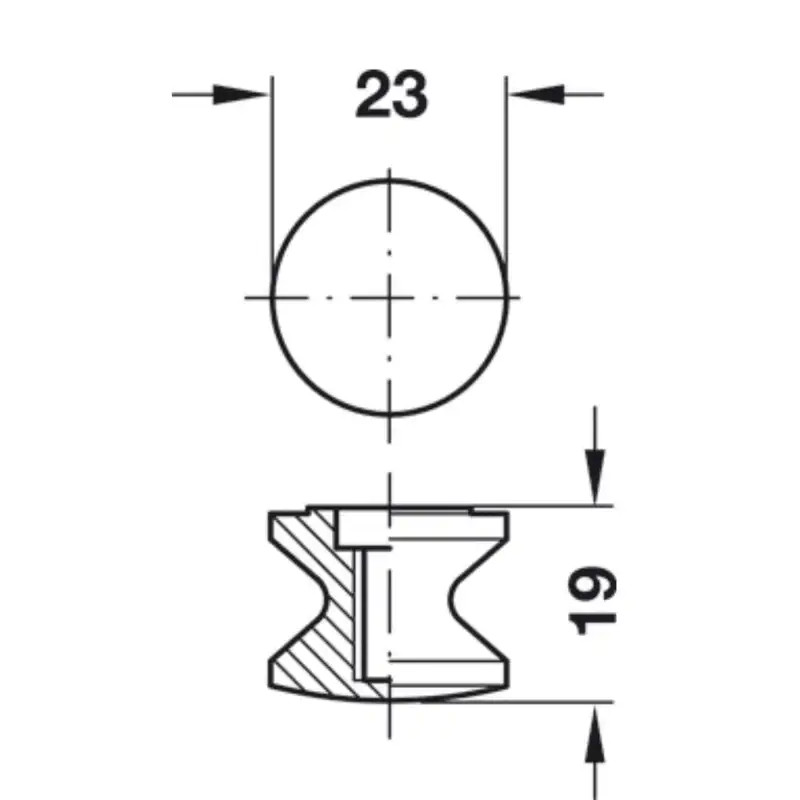 Mattschwarzer Gewindeknopf