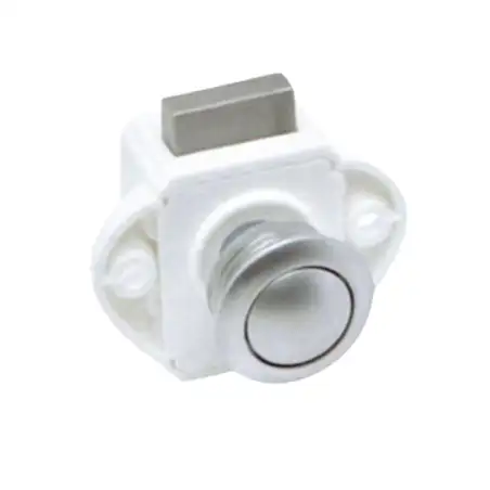Mini pearl push button closure white box