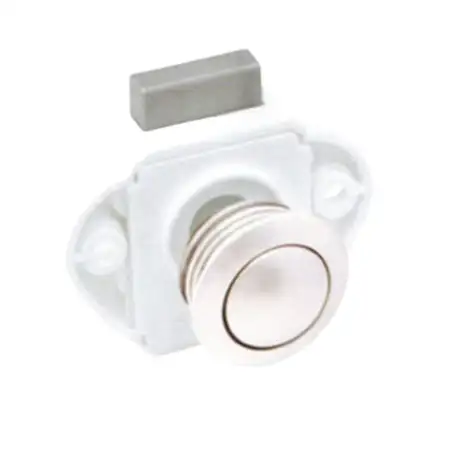 Mini nickel push button closure white box