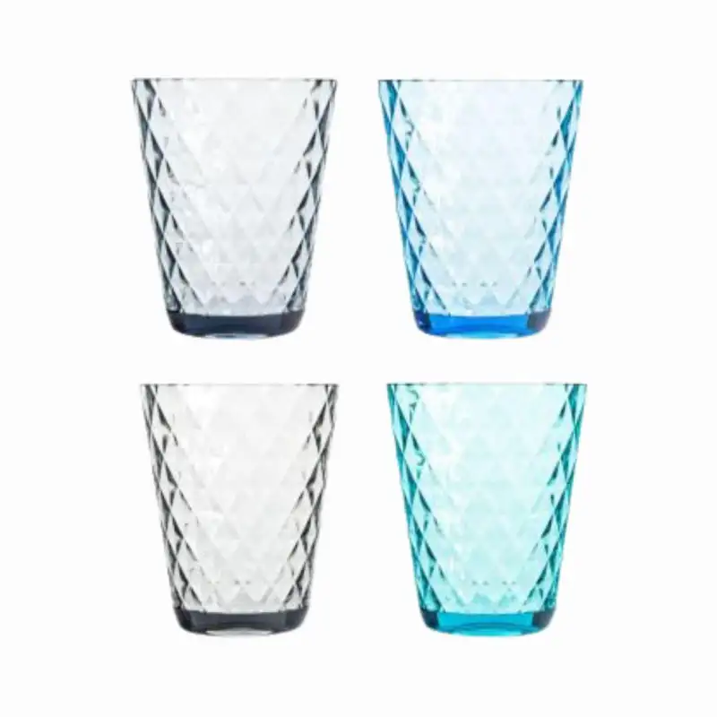 Set of 4 brunner diamond glasses