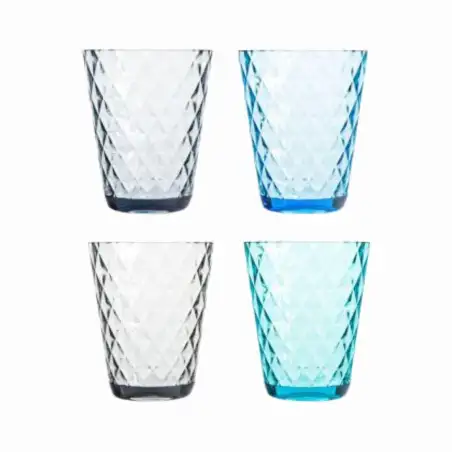 Set of 4 brunner diamond glasses