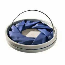 Blauer, wasserdichter Falteimer aus PVC