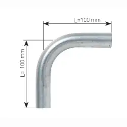 Aluminiumbogen 90 100 x 100 mm o22 mm