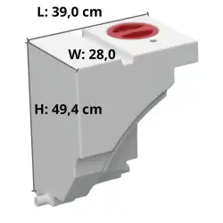Deposito ruota sinistra 28l per vw-t6/transit cust. - collegabile a 161887