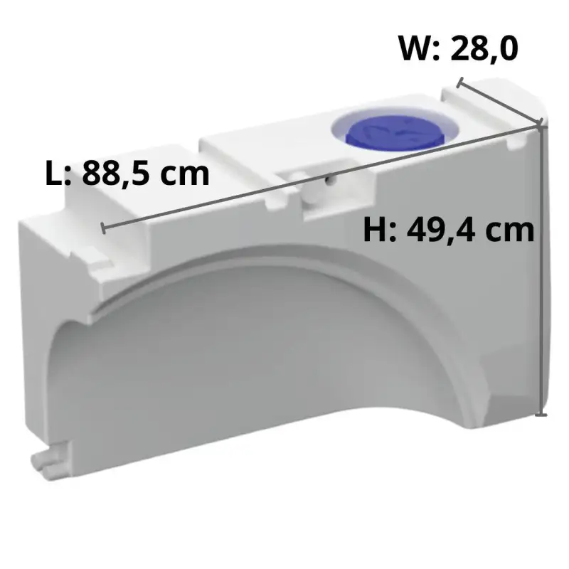 Left wheel deposit 65l for vw-t6/transit cust. - connectable to 161888