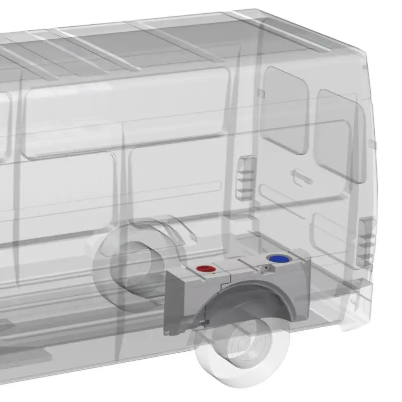 Depósito da roda esquerda 65l para vw-t6/transit cust. - conectável a 161888