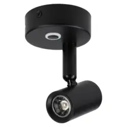 Foco de superficie orientable negro de intensidad regulable con usb-c 12v 5.000k 120lm