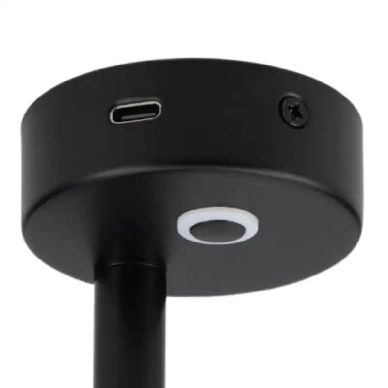 Foco de superficie orientable negro de intensidad regulable con usb-c 12v 5.000k 120lm