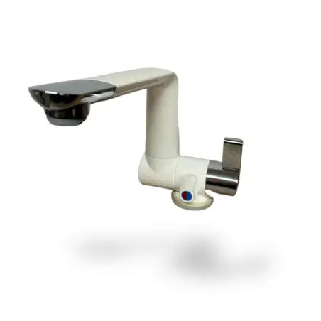 Arona white chrome single lever mixer tap