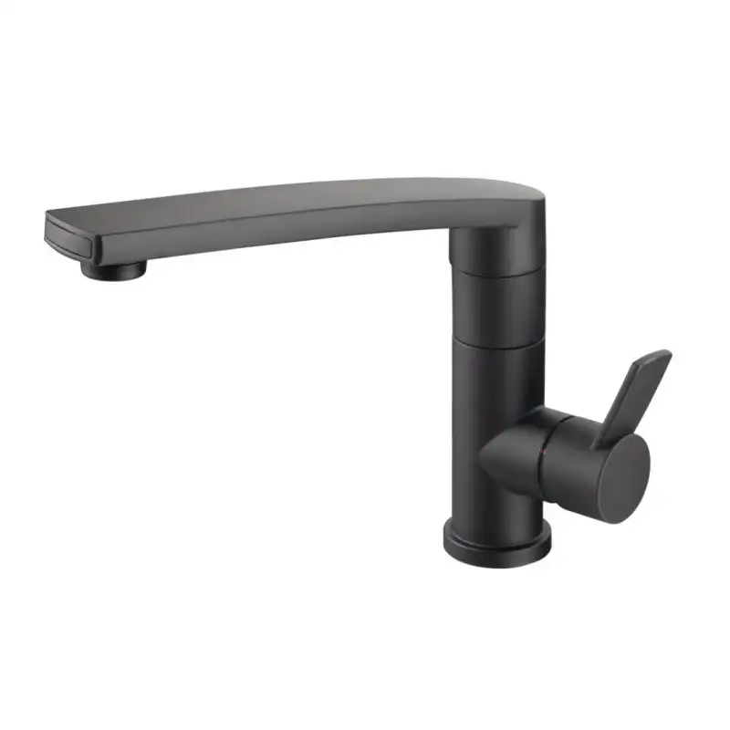 Black contur single lever metal mixer tap