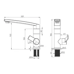 Miscelatore monocomando Contur in metallo cromato