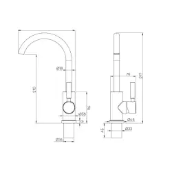Einhebelmischer aus Metall Trend s Durchm. 90 Chrom