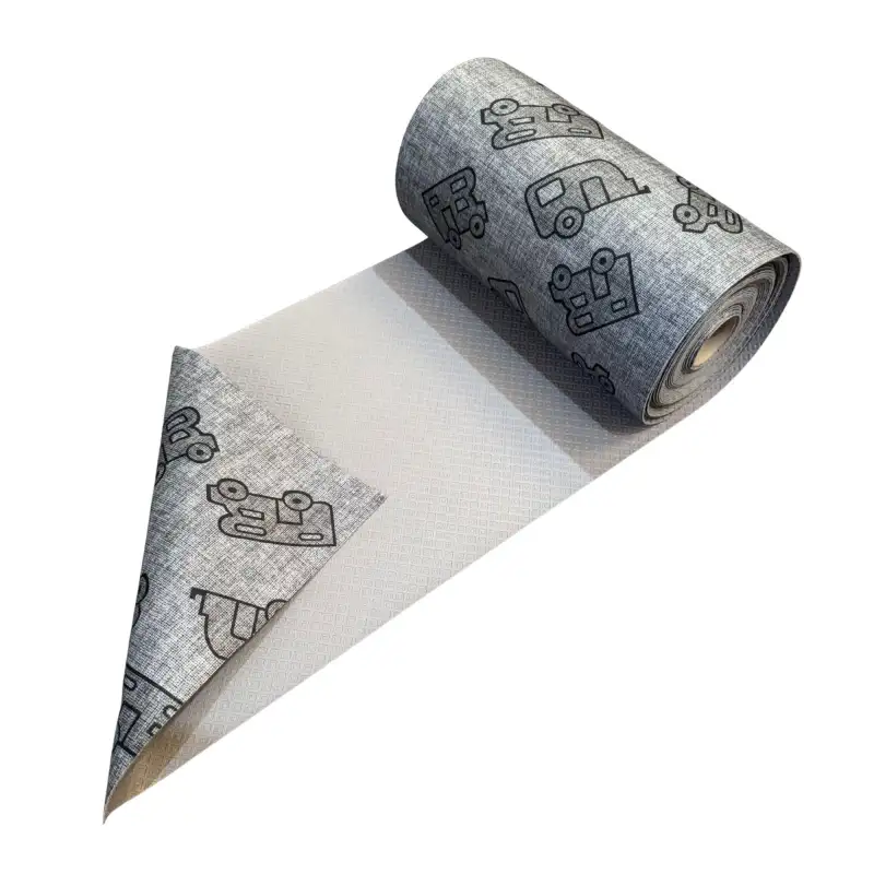 Alfombra corredera runner camper rollo 20m gris dibujos caravana